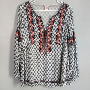 Sundance Adelle Embroidered Boho Top Small